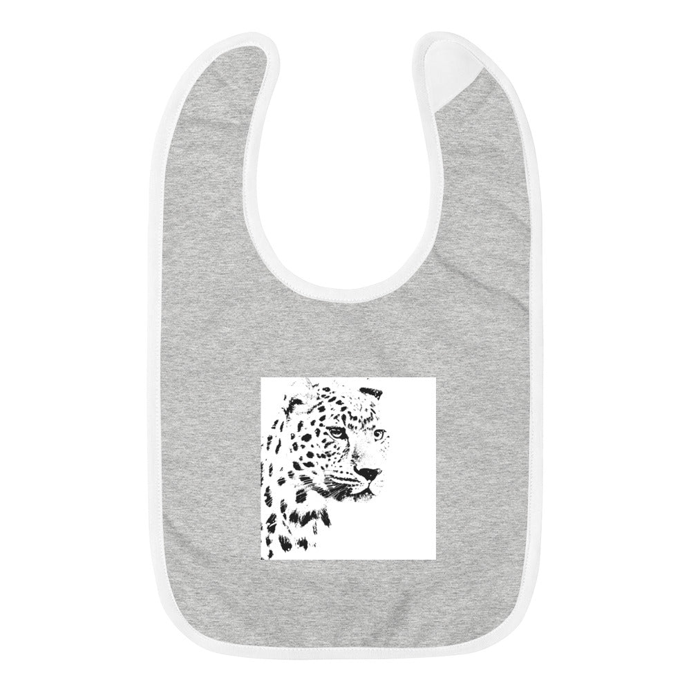 4WildLife Snow Leopard Embroidered Baby Bib