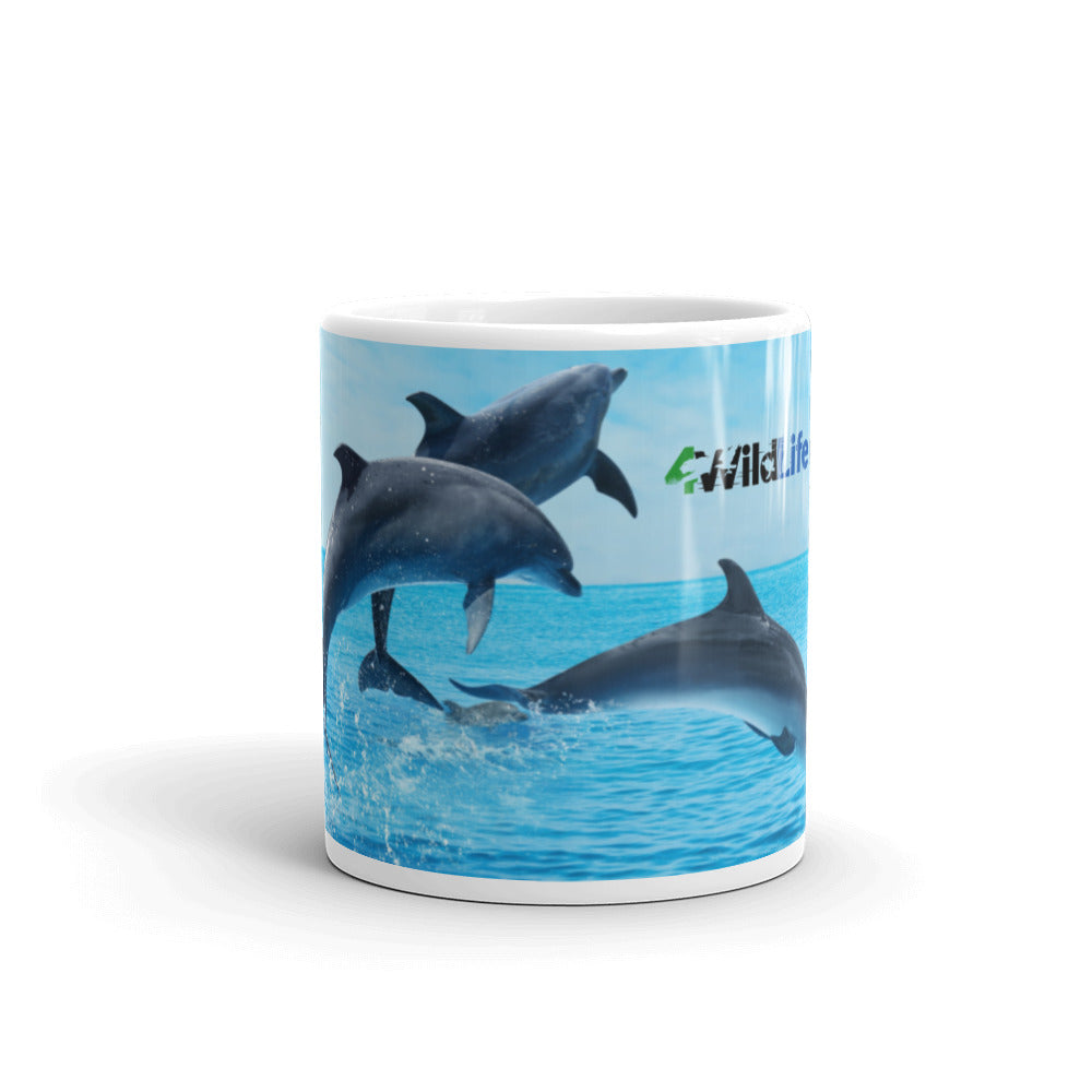 4WildLife Dolphins White Glossy Mug