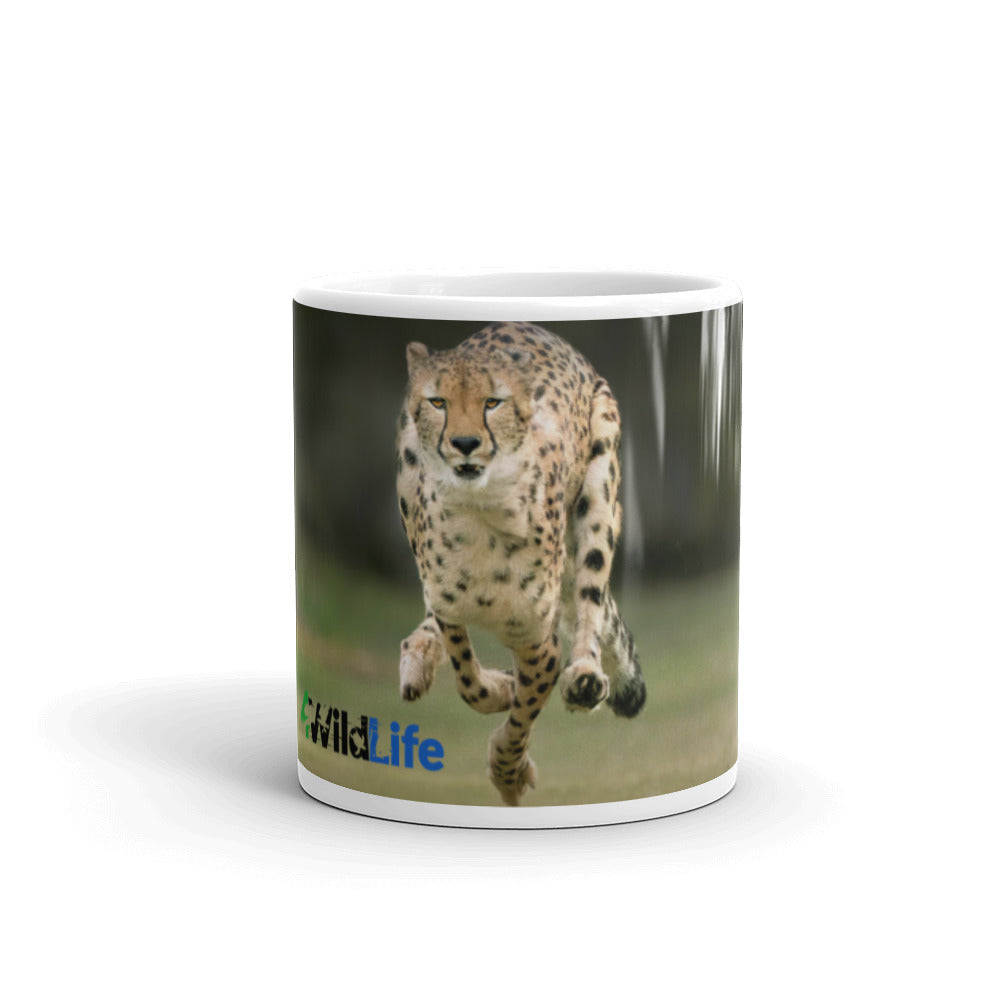 4Wildlife Cheetah White Glossy Mug
