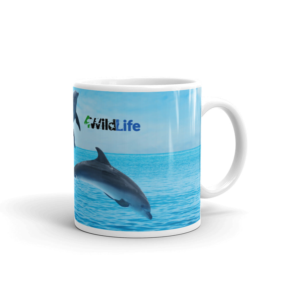 4WildLife Dolphins White Glossy Mug