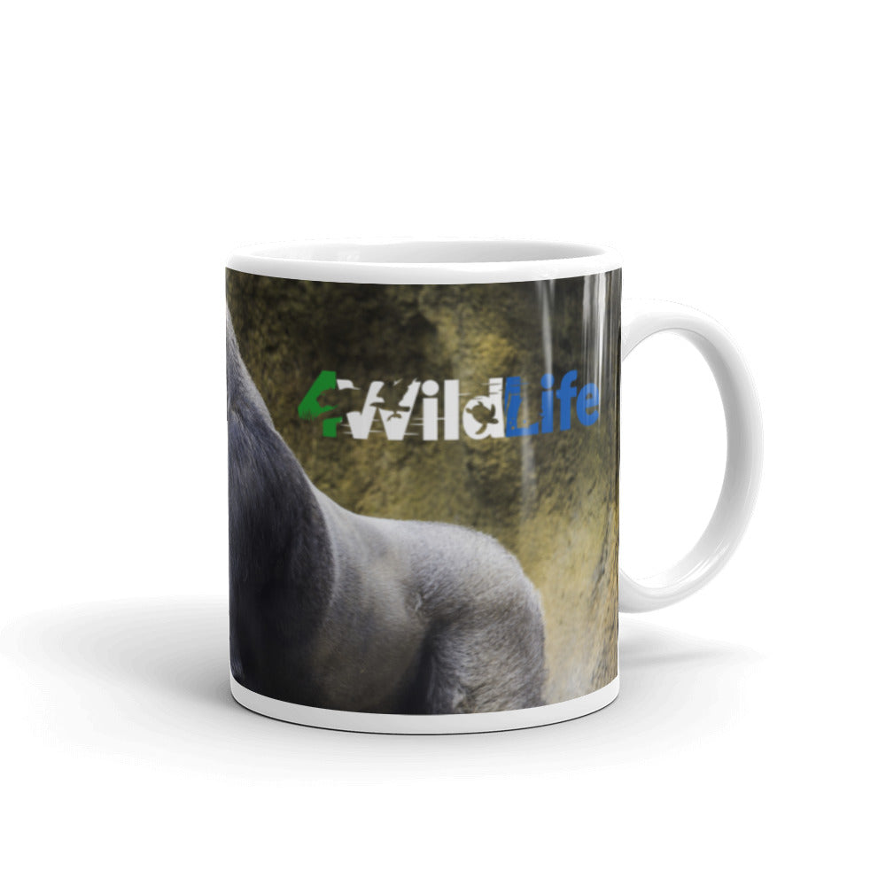 4Wildlife Silverback Gorilla White Glossy Mug
