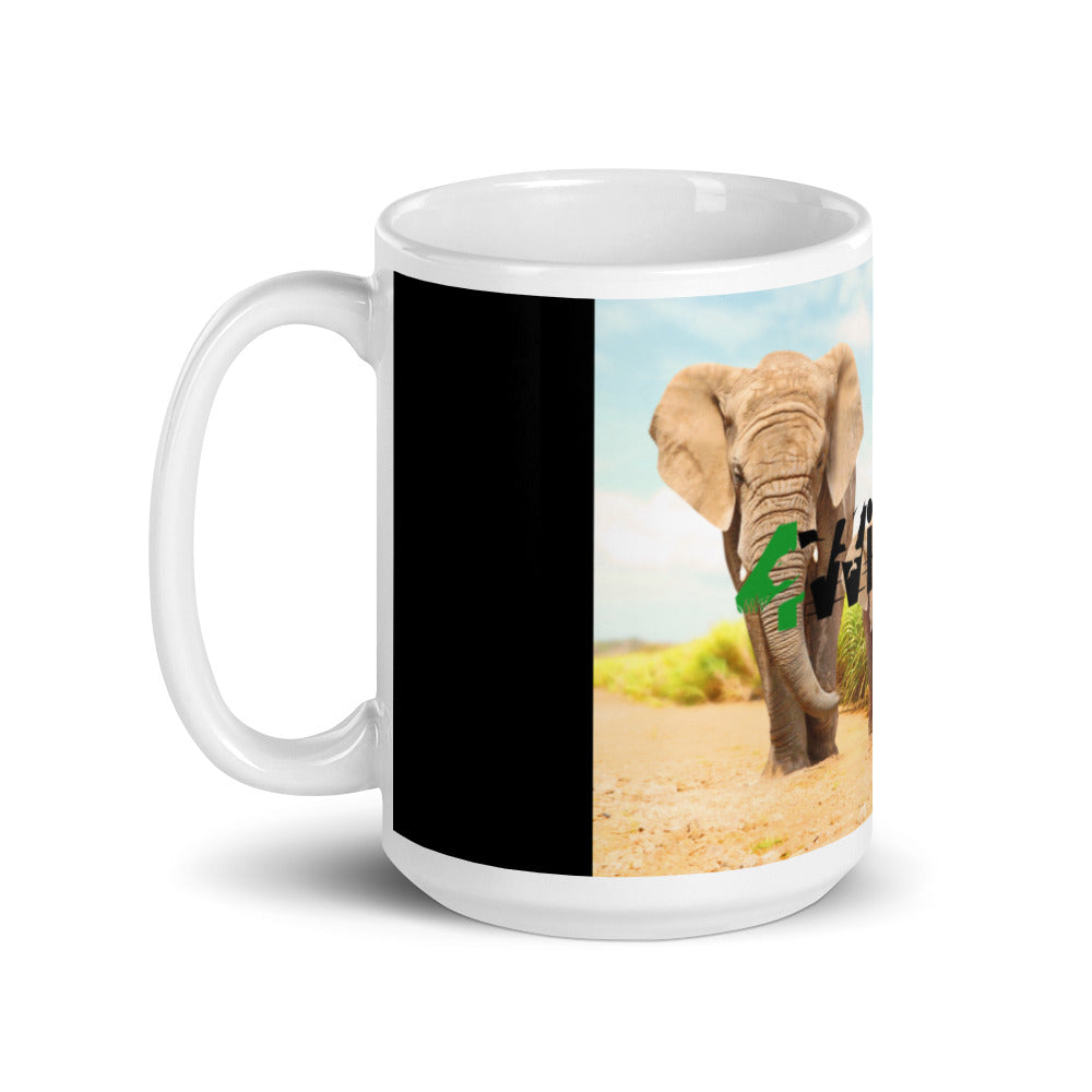 4Wildlife Elephant White Glossy Mug