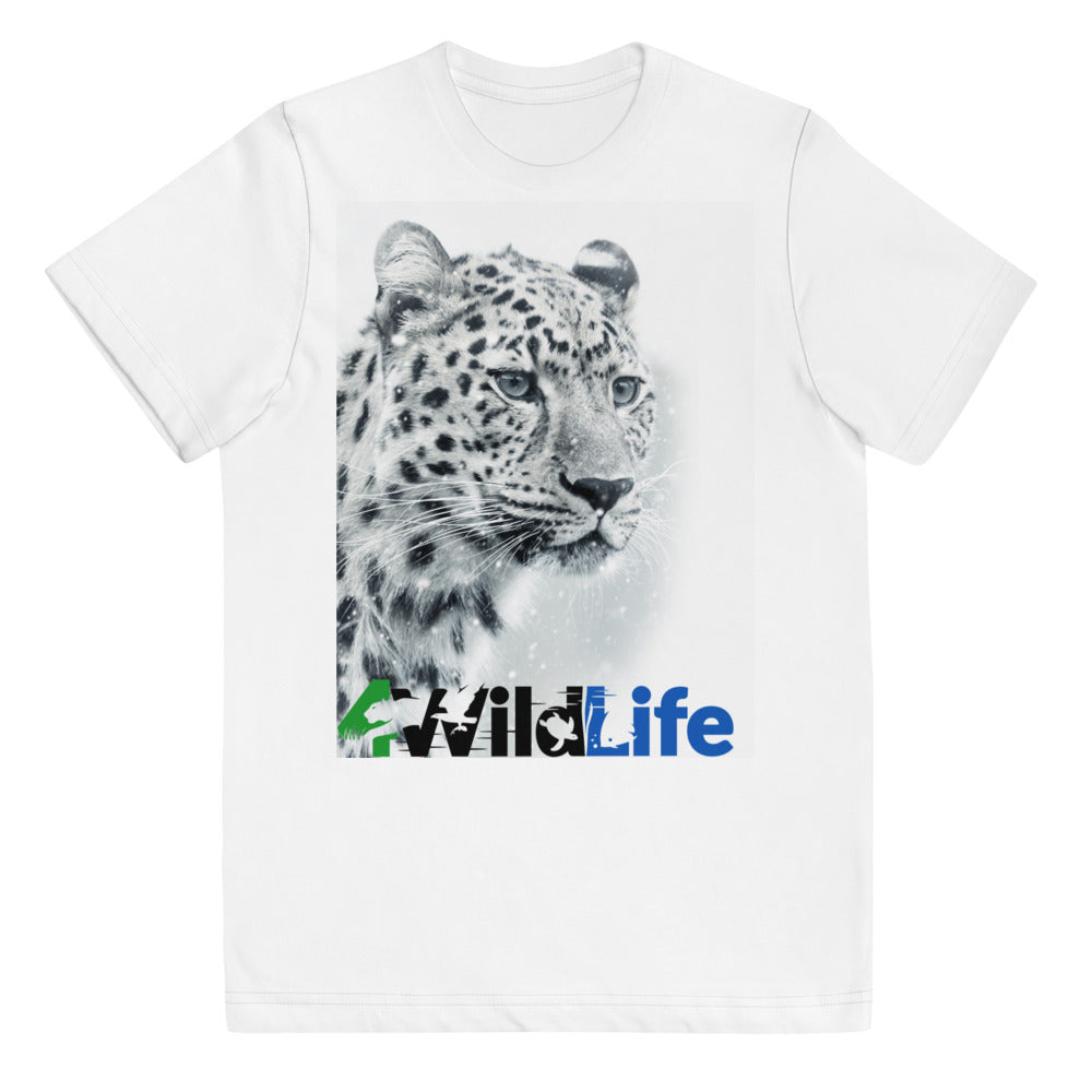 4WildLife Snow Leopard Youth Jersey T-Shirt
